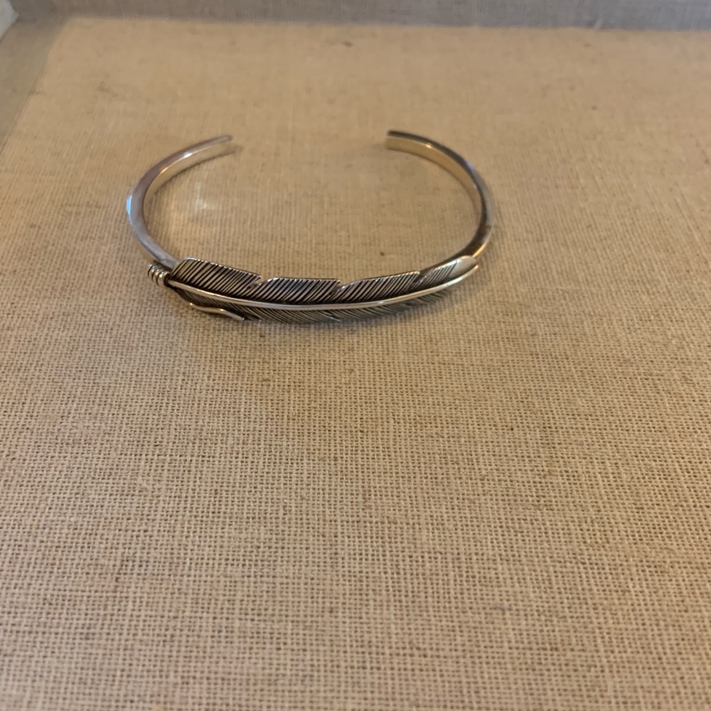 Sterling Silver Feather Cuff Bracelet
